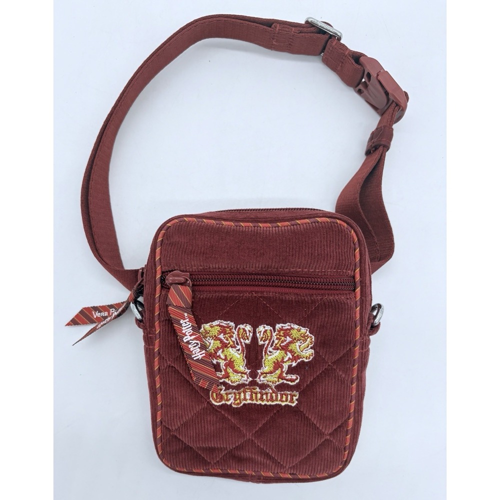 Vera Bradley Harry Potter Gryffindor RFID Convertible Crossbody Bag Red Corduroy